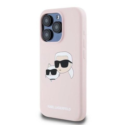 Etui Karl Lagerfeld Silicone Karl&Choupette MagSafe na iPhone 15 Pro - różowe Etui Karl Lagerfeld Silicone Karl&Choupette MagSafe na iPhone 15 Pro - różowe