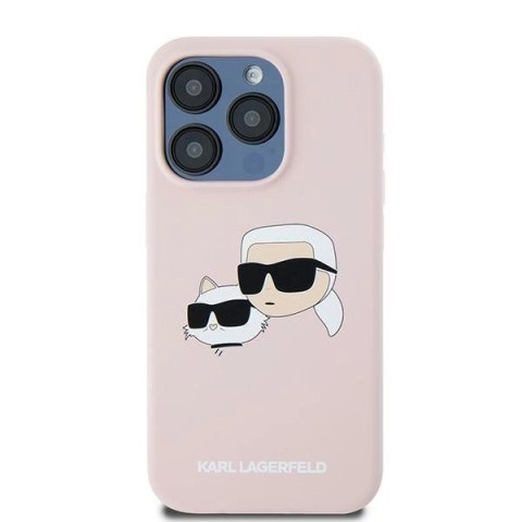 Etui Karl Lagerfeld Silicone Karl&Choupette MagSafe na iPhone 15 Pro - różowe Etui Karl Lagerfeld Silicone Karl&Choupette MagSafe na iPhone 15 Pro - różowe