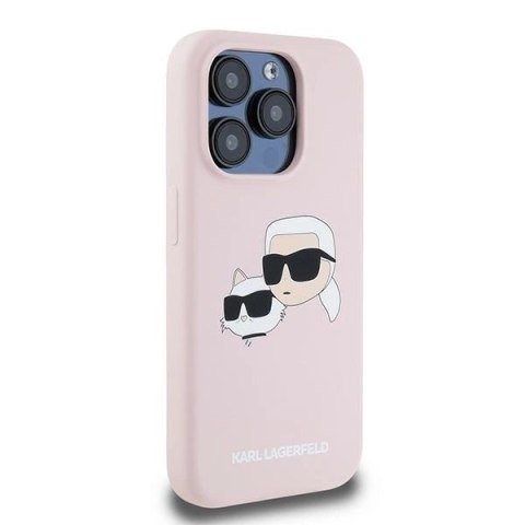 Etui Karl Lagerfeld Silicone Karl&Choupette MagSafe na iPhone 15 Pro - różowe Etui Karl Lagerfeld Silicone Karl&Choupette MagSafe na iPhone 15 Pro - różowe