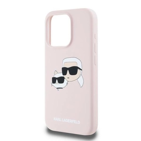 Etui Karl Lagerfeld Silicone Karl&Choupette MagSafe na iPhone 15 Pro - różowe Etui Karl Lagerfeld Silicone Karl&Choupette MagSafe na iPhone 15 Pro - różowe