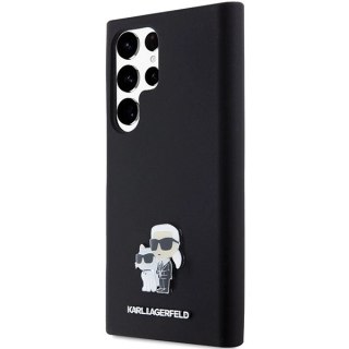 Etui Karl Lagerfeld Silicone Karl&Choupette Metal Pin na Samsung Galaxy S24 Ultra - czarne