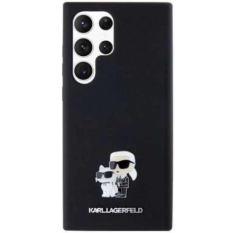 Etui Karl Lagerfeld Silicone Karl&Choupette Metal Pin na Samsung Galaxy S24 Ultra - czarne Etui Karl Lagerfeld Silicone Karl&Choupette Metal Pin na Samsung Galaxy S24 Ultra - czarne