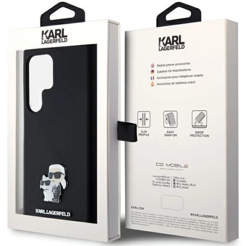 Etui Karl Lagerfeld Silicone Karl&Choupette Metal Pin na Samsung Galaxy S24 Ultra - czarne Etui Karl Lagerfeld Silicone Karl&Choupette Metal Pin na Samsung Galaxy S24 Ultra - czarne
