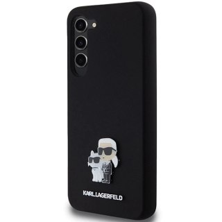 Etui Karl Lagerfeld Silicone Karl&Choupette Metal Pin na Samsung Galaxy S24+ - czarne