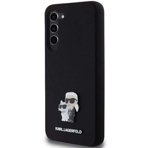 Etui Karl Lagerfeld Silicone Karl&Choupette Metal Pin na Samsung Galaxy S24+ - czarne