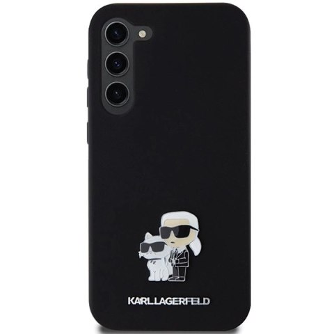 Etui Karl Lagerfeld Silicone Karl&Choupette Metal Pin na Samsung Galaxy S24+ - czarne