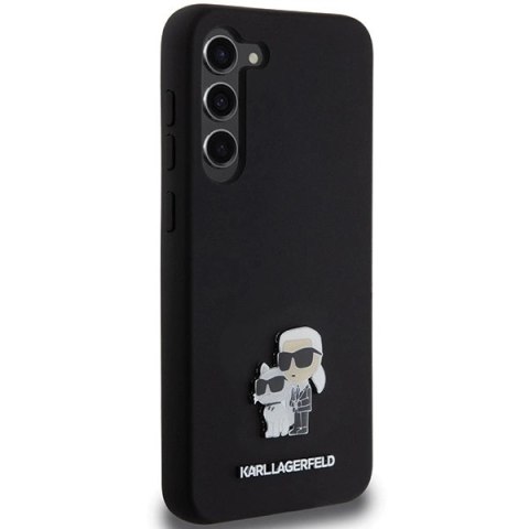 Etui Karl Lagerfeld Silicone Karl&Choupette Metal Pin na Samsung Galaxy S24+ - czarne