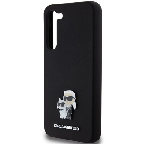 Etui Karl Lagerfeld Silicone Karl&Choupette Metal Pin na Samsung Galaxy S24+ - czarne