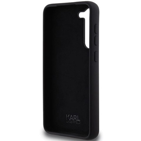 Etui Karl Lagerfeld Silicone Karl&Choupette Metal Pin na Samsung Galaxy S24+ - czarne