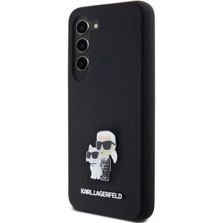 Etui Karl Lagerfeld Silicone Karl&Choupette Metal Pin na Samsung Galaxy S24 - czarne