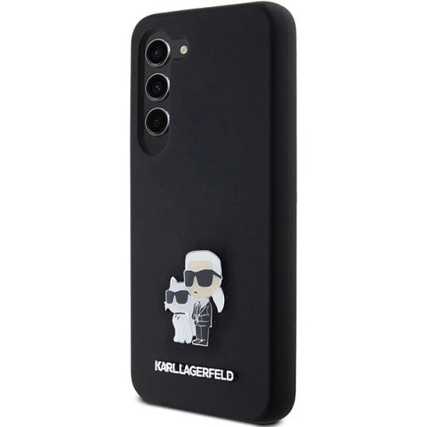 Etui Karl Lagerfeld Silicone Karl&Choupette Metal Pin na Samsung Galaxy S24 - czarne Etui Karl Lagerfeld Silicone Karl&Choupette Metal Pin na Samsung Galaxy S24 - czarne