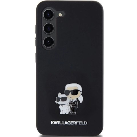 Etui Karl Lagerfeld Silicone Karl&Choupette Metal Pin na Samsung Galaxy S24 - czarne Etui Karl Lagerfeld Silicone Karl&Choupette Metal Pin na Samsung Galaxy S24 - czarne