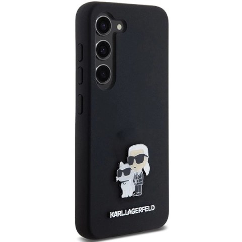 Etui Karl Lagerfeld Silicone Karl&Choupette Metal Pin na Samsung Galaxy S24 - czarne Etui Karl Lagerfeld Silicone Karl&Choupette Metal Pin na Samsung Galaxy S24 - czarne