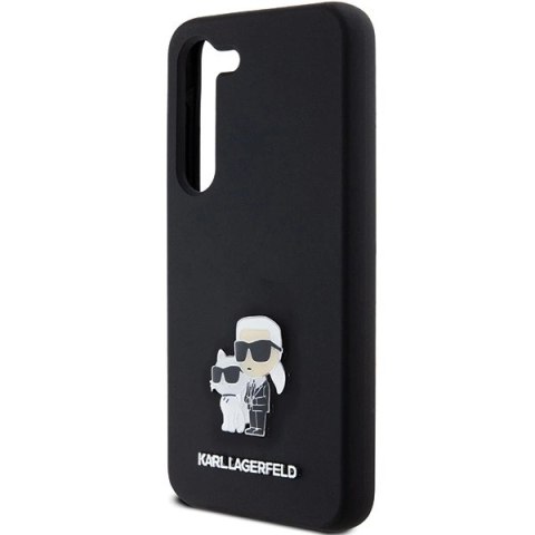 Etui Karl Lagerfeld Silicone Karl&Choupette Metal Pin na Samsung Galaxy S24 - czarne Etui Karl Lagerfeld Silicone Karl&Choupette Metal Pin na Samsung Galaxy S24 - czarne