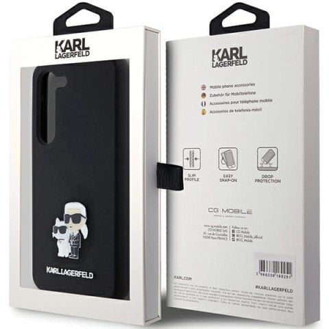 Etui Karl Lagerfeld Silicone Karl&Choupette Metal Pin na Samsung Galaxy S24 - czarne Etui Karl Lagerfeld Silicone Karl&Choupette Metal Pin na Samsung Galaxy S24 - czarne