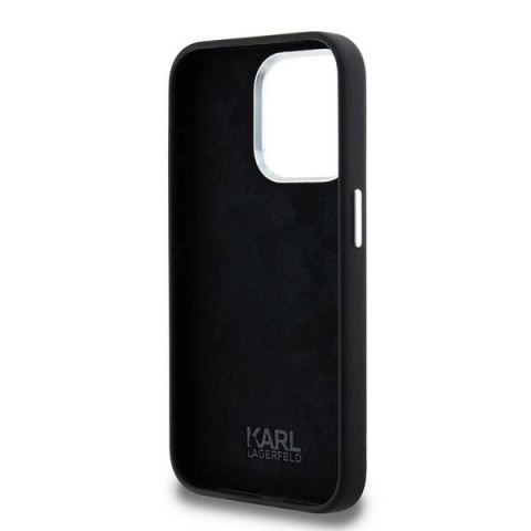 Etui Karl Lagerfeld Silicone Metal Script Logo na iPhone 15 Pro - czarne