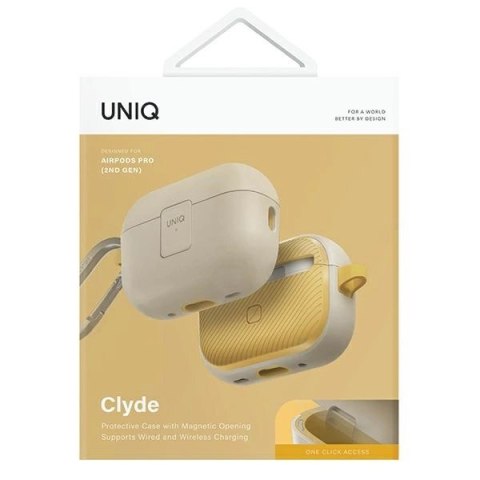 Etui UNIQ Clyde Lock Case na AirPods Pro 2 (2022/2023) - beżowo-żółte Etui UNIQ Clyde Lock Case na AirPods Pro 2 (2022/2023) - beżowo-żółte