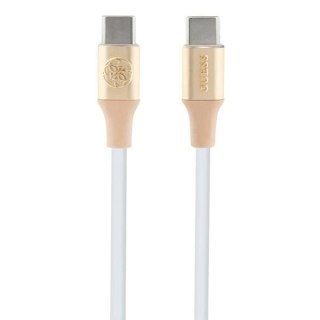 Kabel Guess Ebossed Logo USB-C / USB-C 1.5m szybkie ładowanie - złoty