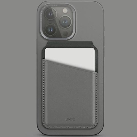 Portfel UNIQ Lyden DS magnetyczny RFID ze stojakiem na telefon - szaro-czarny Portfel UNIQ Lyden DS magnetyczny RFID ze stojakiem na telefon - szaro-czarny
