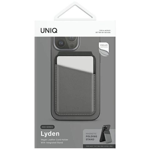 Portfel UNIQ Lyden DS magnetyczny RFID ze stojakiem na telefon - szaro-czarny Portfel UNIQ Lyden DS magnetyczny RFID ze stojakiem na telefon - szaro-czarny