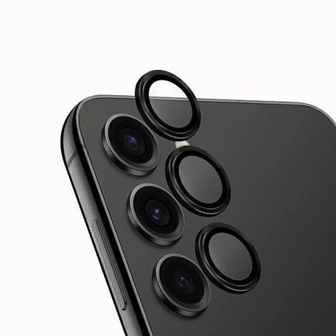 Szkło UNIQ Optix Aluminium Camera Lens Protector na obiektyw aparatu Samsung Galaxy S24+ z aplikatorem - czarne Szkło UNIQ Optix Aluminium Camera Lens Protector na obiektyw aparatu Samsung Galaxy S24+ z aplikatorem - czarne