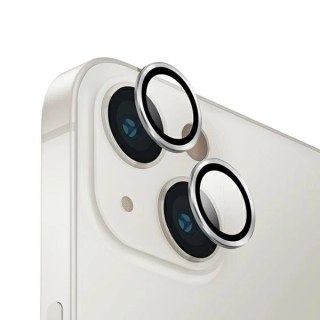 Szkło UNIQ Optix Aluminium Camera Lens Protector na obiektyw aparatu iPhone 14/ 14 Plus z aplikatorem - srebrne