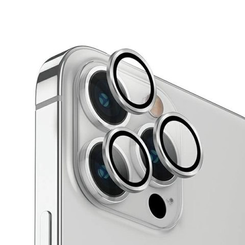 Szkło UNIQ Optix Aluminium Camera Lens Protector na obiektyw aparatu iPhone 14 Pro / 14 Pro Max z aplikatorem - srebrne Szkło UNIQ Optix Aluminium Camera Lens Protector na obiektyw aparatu iPhone 14 Pro / 14 Pro Max z aplikatorem - srebrne