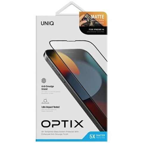Szkło UNIQ Optix Matte matowe hartowane na iPhone 14 / 13 / 13 Pro z aplikatorem Szkło UNIQ Optix Matte matowe hartowane na iPhone 14 / 13 / 13 Pro z aplikatorem