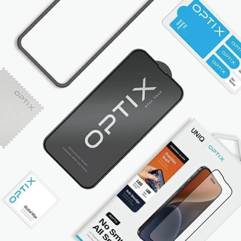 Szkło UNIQ Optix Matte matowe hartowane na iPhone 15 Pro Max z aplikatorem Szkło UNIQ Optix Matte matowe hartowane na iPhone 15 Pro Max z aplikatorem