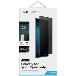 Szkło UNIQ Optix Privacy hartowane prywatyzujące na Samsung Galaxy S24 z aplikatorem