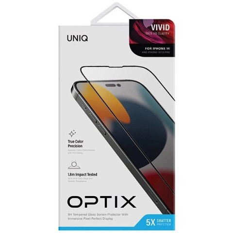 Szkło UNIQ Optix Vivid na iPhone 14 / 13 / 13 Pro z aplikatorem