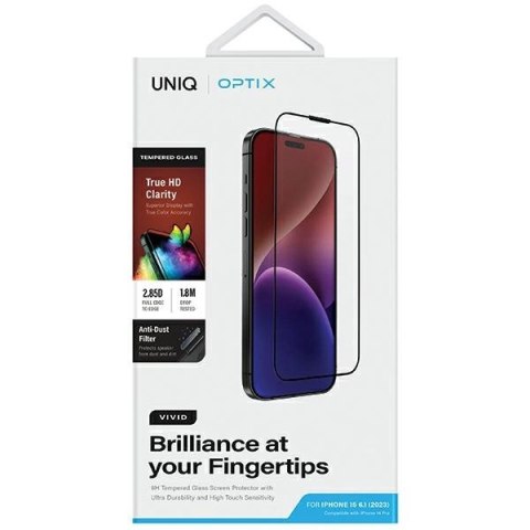 Szkło UNIQ Optix Vivid na iPhone 15 / 14 Pro z aplikatorem