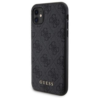 Zestaw etui Guess 4G Metal Logo na iPhone 11 + powerbank 5000mAh MagSafe - czarny