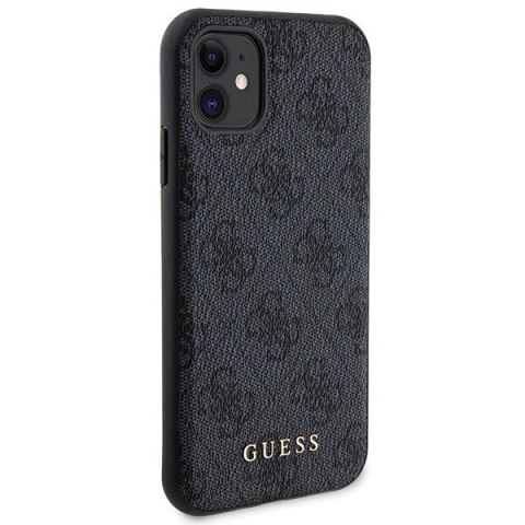 Zestaw etui Guess 4G Metal Logo na iPhone 11 + powerbank 5000mAh MagSafe - czarny