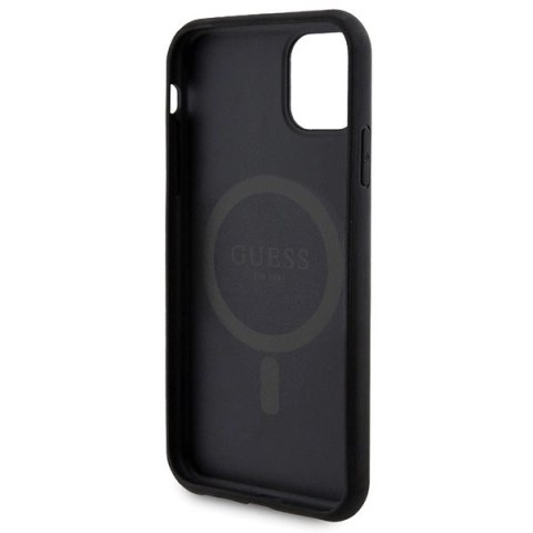 Zestaw etui Guess 4G Metal Logo na iPhone 11 + powerbank 5000mAh MagSafe - czarny