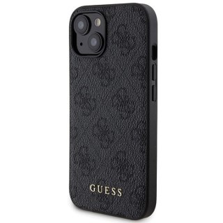 Zestaw etui Guess 4G Metal Logo na iPhone 15 + powerbank 5000mAh MagSafe - czarny