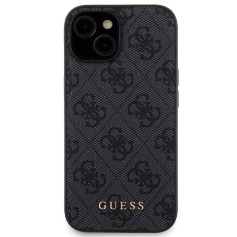Zestaw etui Guess 4G Metal Logo na iPhone 15 + powerbank 5000mAh MagSafe - czarny
