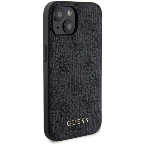 Zestaw etui Guess 4G Metal Logo na iPhone 15 + powerbank 5000mAh MagSafe - czarny