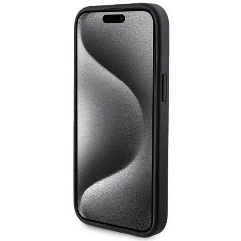 Zestaw etui Guess 4G Metal Logo na iPhone 15 + powerbank 5000mAh MagSafe - czarny