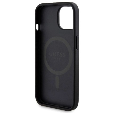 Zestaw etui Guess 4G Metal Logo na iPhone 15 + powerbank 5000mAh MagSafe - czarny
