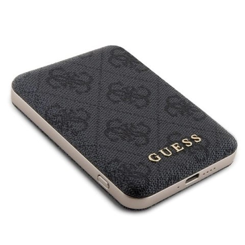 Zestaw etui Guess 4G Metal Logo na iPhone 15 + powerbank 5000mAh MagSafe - czarny