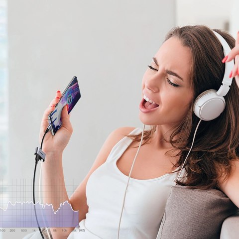 Adapter Ugreen CM193 50596 audio dwuportowy USB-C (męski) - mini jack 3.5mm / USB-C (żeński) - szary Adapter Ugreen CM193 50596 audio dwuportowy USB-C (męski) - mini jack 3.5mm / USB-C (żeński) - szary
