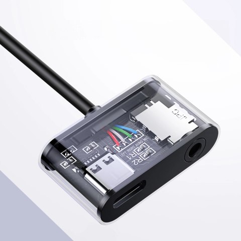 Adapter Ugreen CM193 50596 audio dwuportowy USB-C (męski) - mini jack 3.5mm / USB-C (żeński) - szary Adapter Ugreen CM193 50596 audio dwuportowy USB-C (męski) - mini jack 3.5mm / USB-C (żeński) - szary