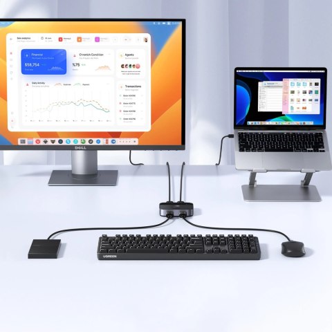Adapter Ugreen CM757 2w1 2x USB-A 3.0 (wejście) / 2x USB-A (wyjście) - szary Adapter Ugreen CM757 2w1 2x USB-A 3.0 (wejście) / 2x USB-A (wyjście) - szary