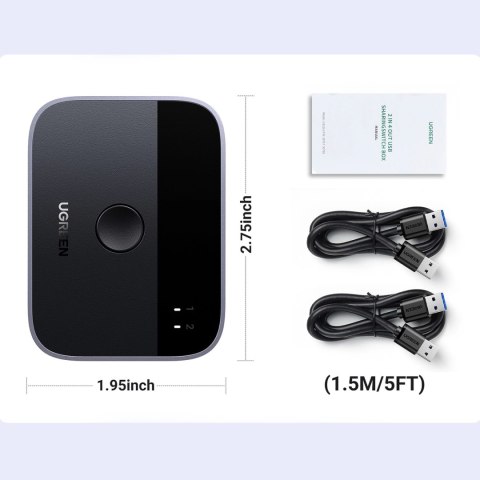 Adapter Ugreen CM757 2w1 2x USB-A 3.0 (wejście) / 2x USB-A (wyjście) - szary Adapter Ugreen CM757 2w1 2x USB-A 3.0 (wejście) / 2x USB-A (wyjście) - szary