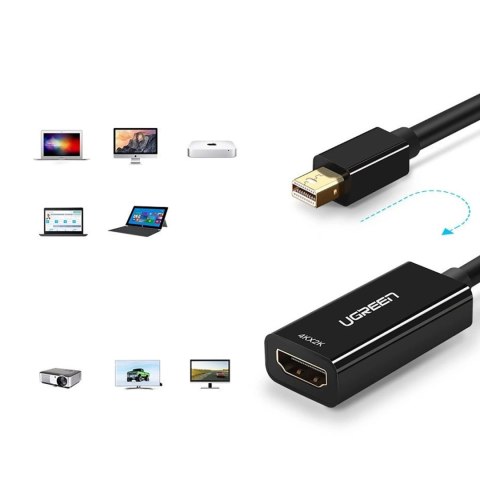 Adapter Ugreen MD112 10461 mini DisplayPort (męski) / HDMI (żeński) FHD 1080p - czarny Adapter Ugreen MD112 10461 mini DisplayPort (męski) / HDMI (żeński) FHD 1080p - czarny