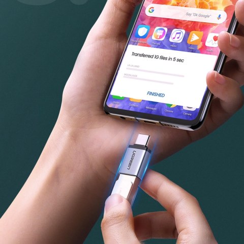 Adapter Ugreen US270 USB-C (męski) / USB-A 3.0 (żeński) ze smyczą - szary Adapter Ugreen US270 USB-C (męski) / USB-A 3.0 (żeński) ze smyczą - szary