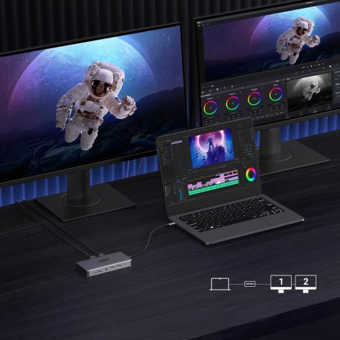 HUB Ugreen CM681 15978 13w1 USB-C - 2x USB-A 3.2 / 2x USB-A 3.0 / USB-C 3.2 / 2x HDMI / DisplayPort / RJ45 / SD i TF / AUX / USB HUB Ugreen CM681 15978 13w1 USB-C - 2x USB-A 3.2 / 2x USB-A 3.0 / USB-C 3.2 / 2x HDMI / DisplayPort / RJ45 / SD i TF / AUX / USB
