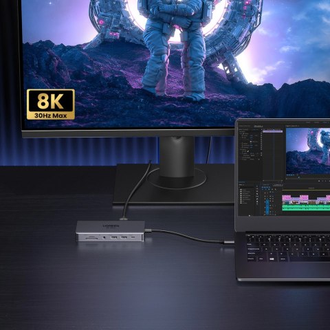 HUB Ugreen CM681 15978 13w1 USB-C - 2x USB-A 3.2 / 2x USB-A 3.0 / USB-C 3.2 / 2x HDMI / DisplayPort / RJ45 / SD i TF / AUX / USB HUB Ugreen CM681 15978 13w1 USB-C - 2x USB-A 3.2 / 2x USB-A 3.0 / USB-C 3.2 / 2x HDMI / DisplayPort / RJ45 / SD i TF / AUX / USB