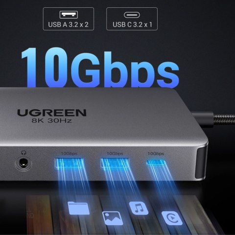 HUB Ugreen CM681 15978 13w1 USB-C - 2x USB-A 3.2 / 2x USB-A 3.0 / USB-C 3.2 / 2x HDMI / DisplayPort / RJ45 / SD i TF / AUX / USB HUB Ugreen CM681 15978 13w1 USB-C - 2x USB-A 3.2 / 2x USB-A 3.0 / USB-C 3.2 / 2x HDMI / DisplayPort / RJ45 / SD i TF / AUX / USB